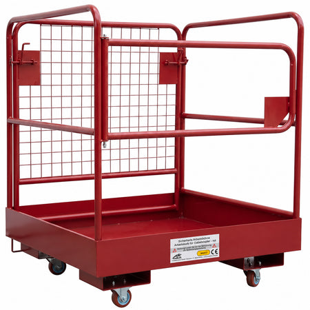 Arbeitskorb Sicurezza Piattaforma per Carrello Elevatore 92x92cm Rosso