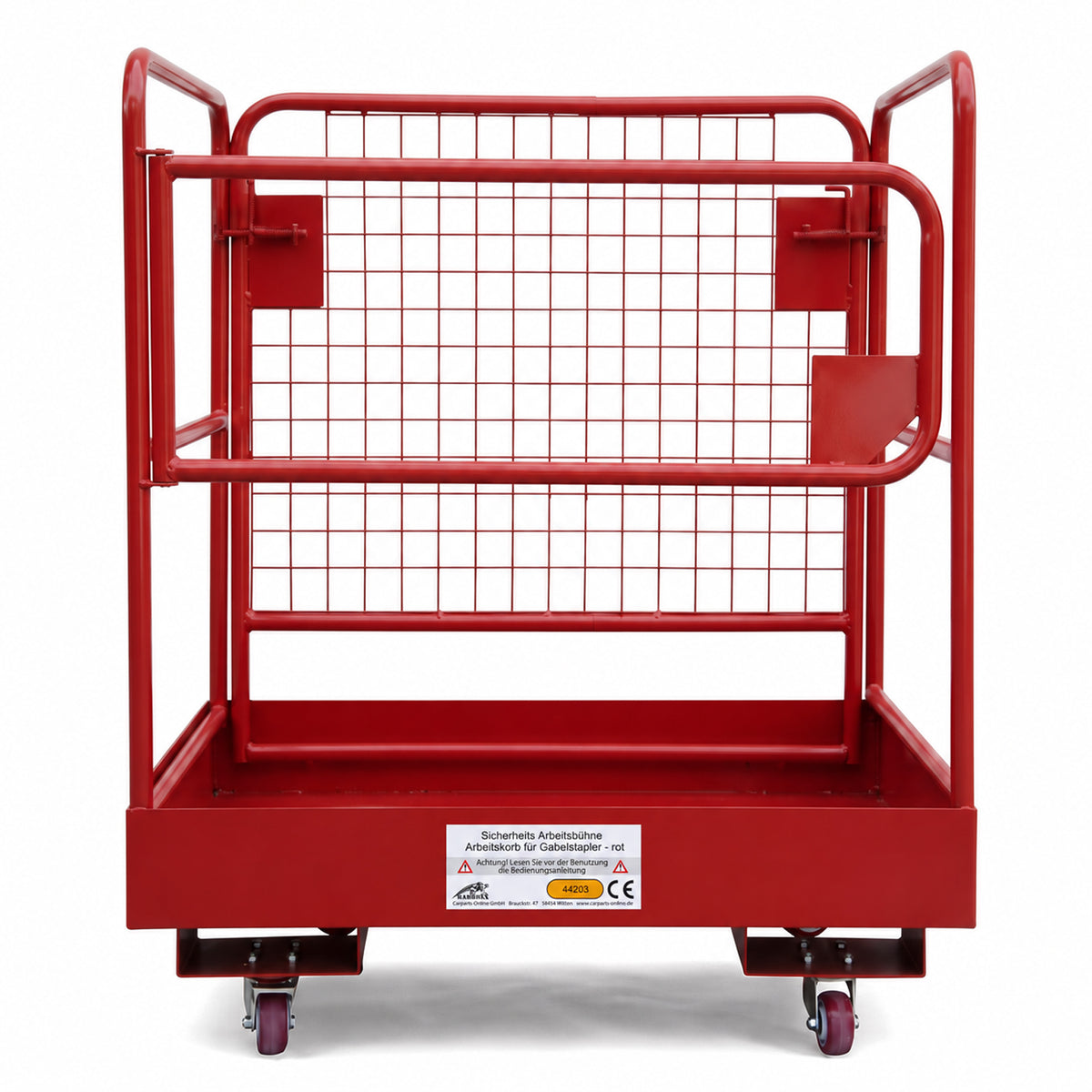 Arbeitskorb Sicurezza Piattaforma per Carrello Elevatore 92x92cm Rosso
