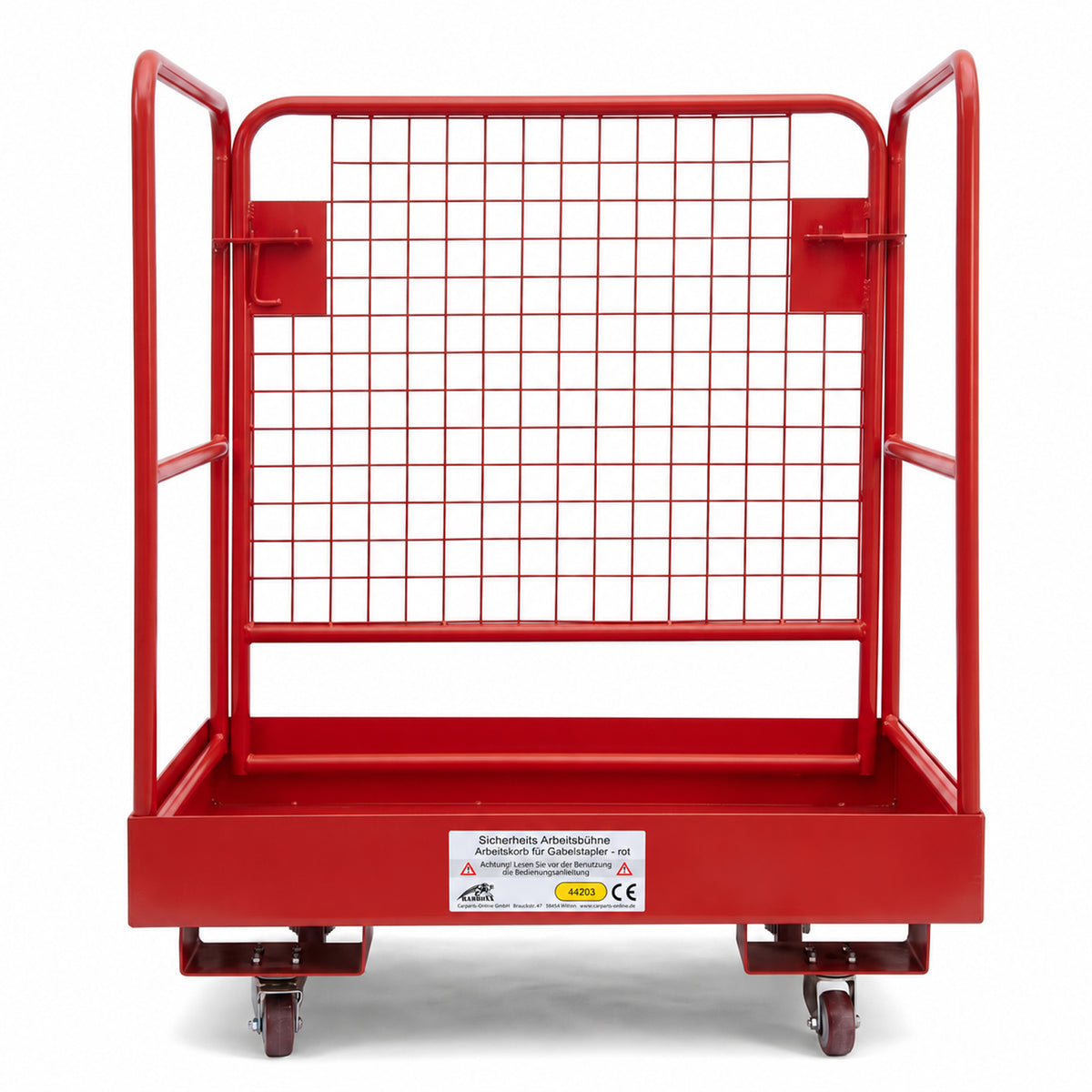 Arbeitskorb Sicurezza Piattaforma per Carrello Elevatore 92x92cm Rosso