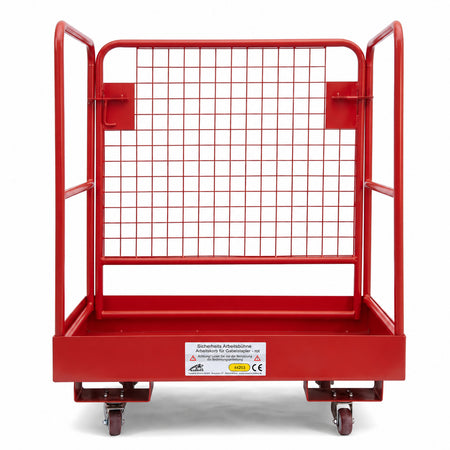 Arbeitskorb Sicurezza Piattaforma per Carrello Elevatore 92x92cm Rosso