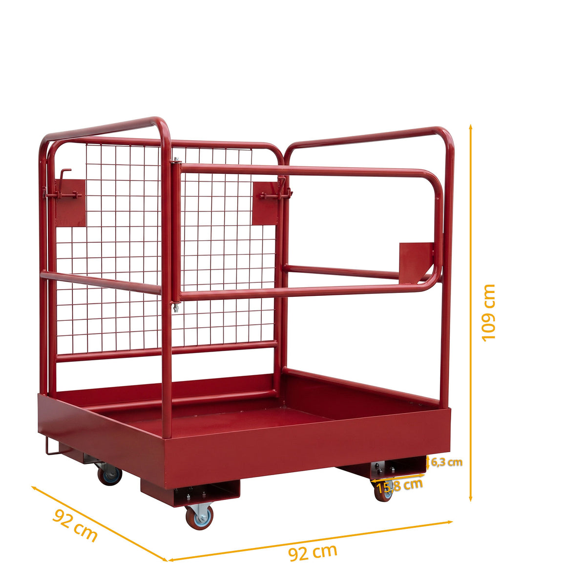Arbeitskorb Sicurezza Piattaforma per Carrello Elevatore 92x92cm Rosso
