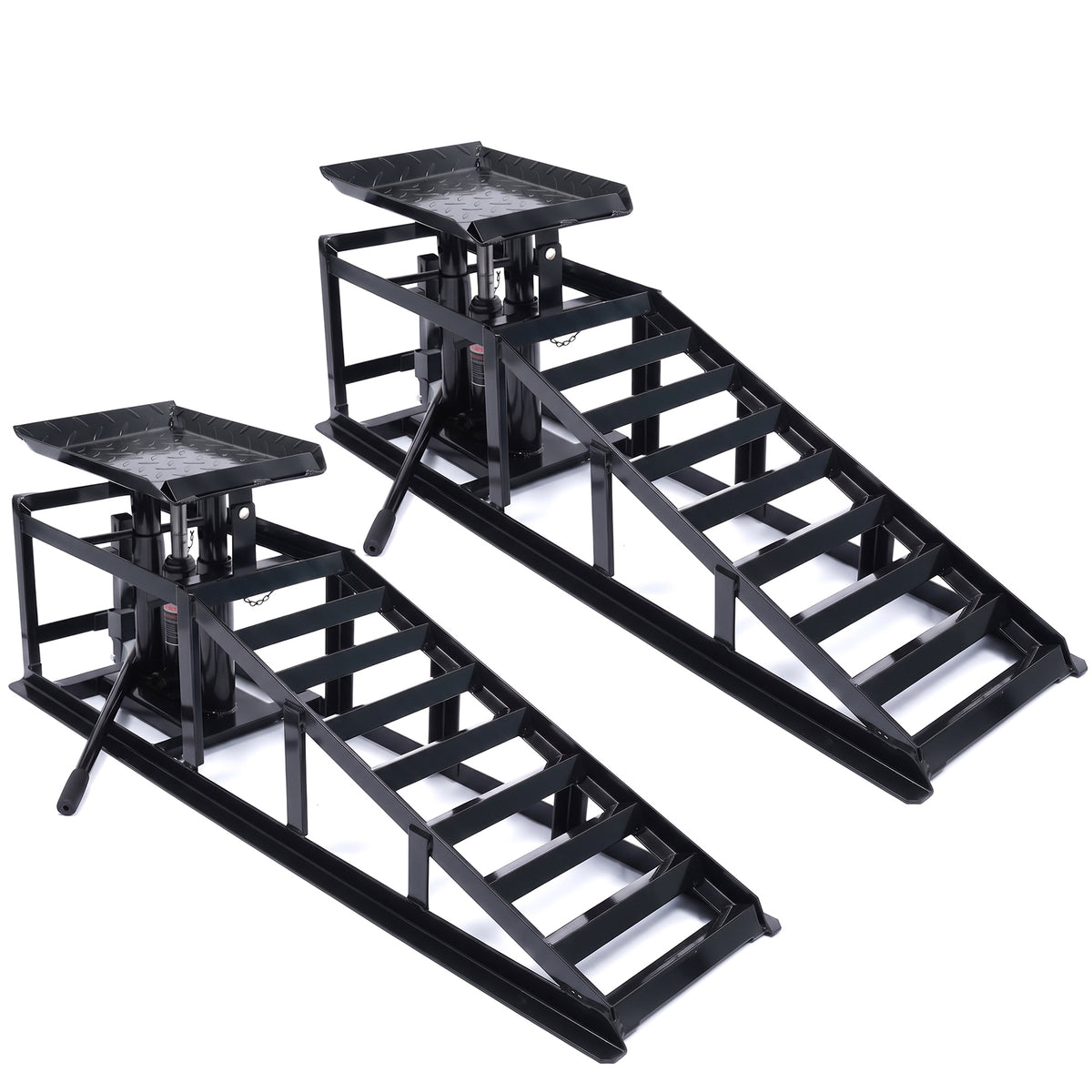Auffahrrampen Set con Sollevatore Fino a 3000kg Nero a 240mm di Larghezza