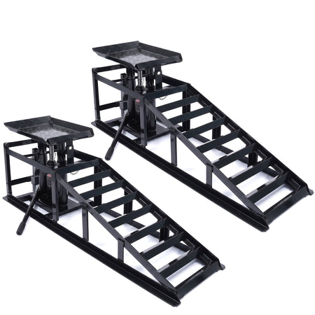 Auffahrrampen Set con Sollevatore Fino a 3000kg Nero a 240mm di Larghezza