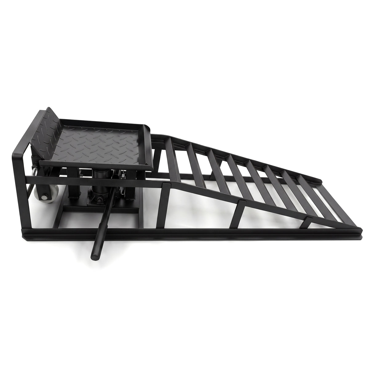 Auffahrrampen Set con Sollevatore Fino a 3000kg Nero a 240mm di Larghezza