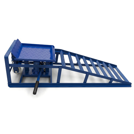 Auffahrrampen Set con Sollevatore Fino a 3000kg Blu a 240mm di Larghezza