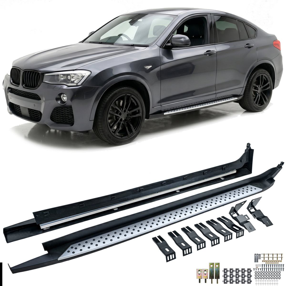 Pedane Laterali in Alluminio con ABE per BMW X4 F26 (2014-2018) SUV