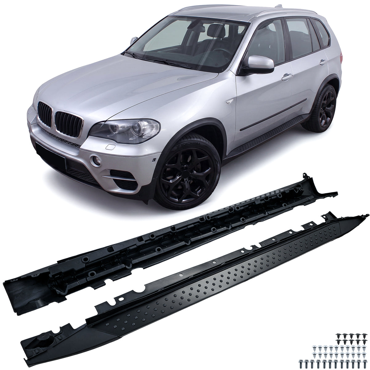 Pedane Laterali Nero Edition con ABE per BMW X5 E70 2006-2013