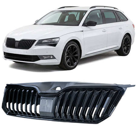 Griglia Anteriore Nera Lucida per Skoda Superb 3V (2015-2019) Sostituzione