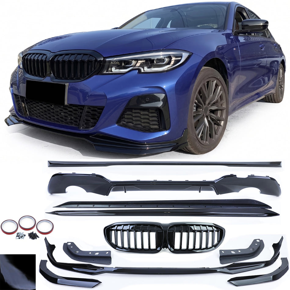 Bodykit Completo Performance in Nero Lucido per BMW Serie 3 G20 Berlina