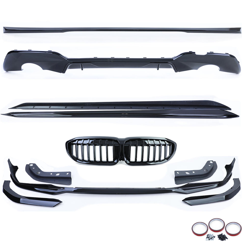 Bodykit Completo Performance in Nero Lucido per BMW Serie 3 G20 Berlina