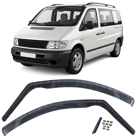Deflettori Aria 2 Pezzi Neri per Mercedes Vito Viano W639 2003-2013