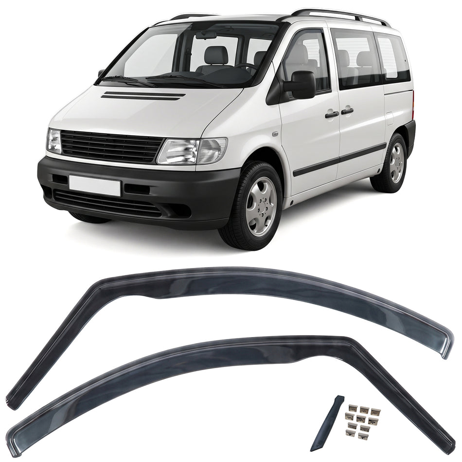Deflettori Aria 2 Pezzi Neri per Mercedes Vito Viano W639 2003-2013