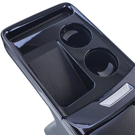 Consolle Centrale Nera con Portabevande e Bracciolo per Volkswagen T5 T5.1 T6