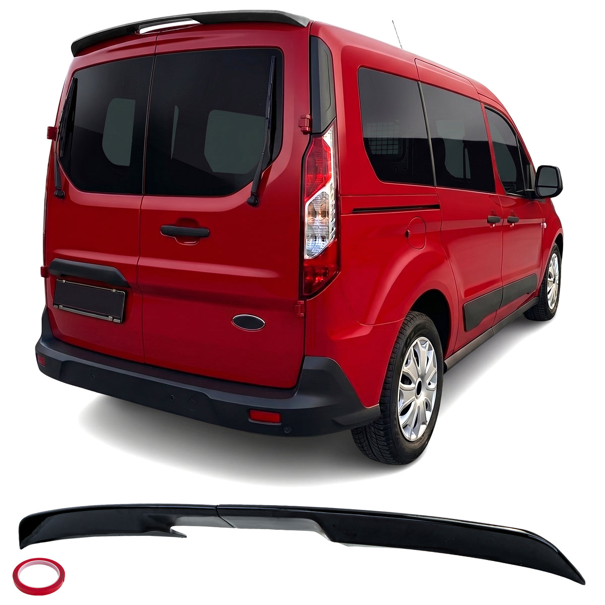 Spoiler Posteriore per Ford Transit Connect e Tourneo Connect 2013-2023, Nero