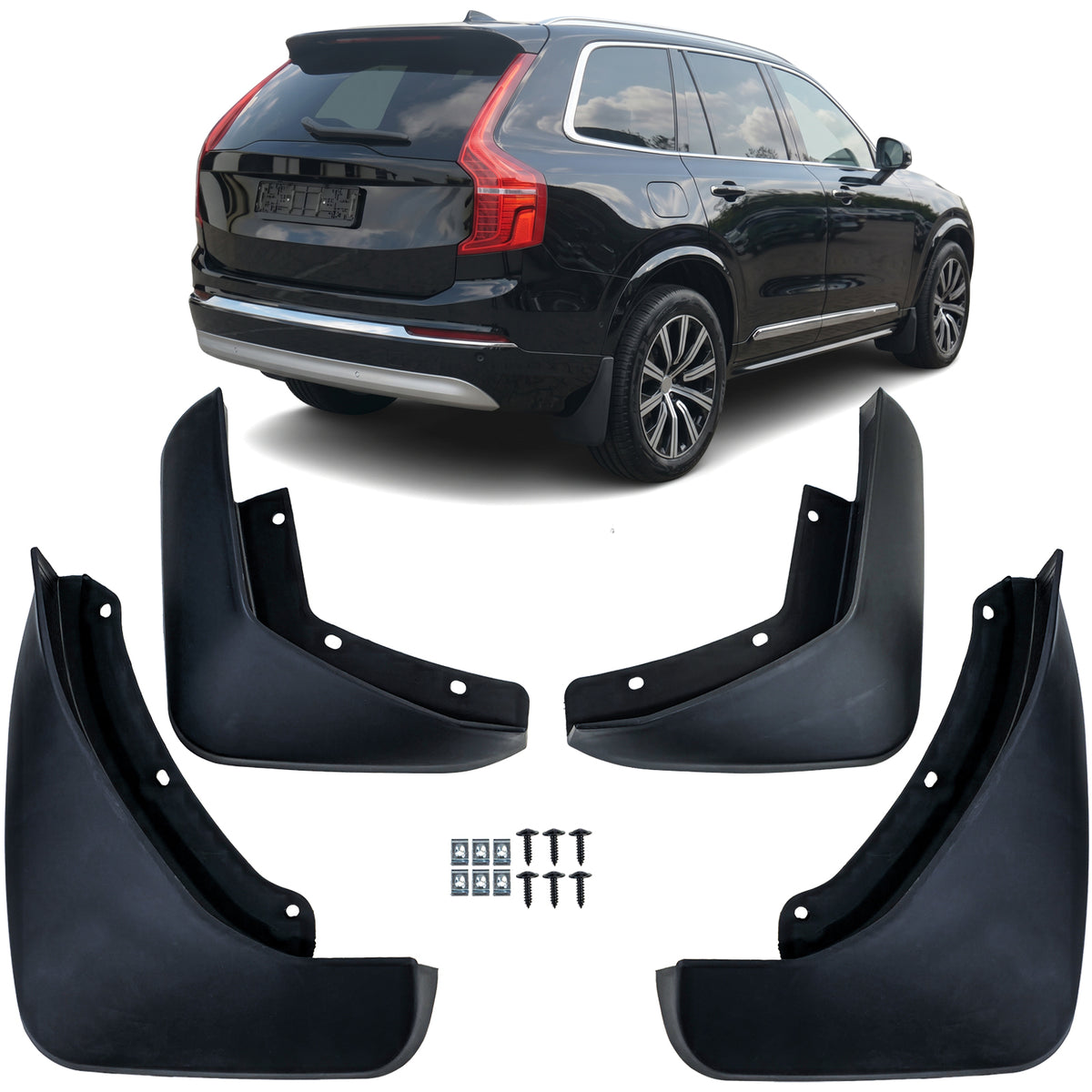 Paraspruzzi Anteriori e Posteriori per Volvo XC90 II 2015-2023, Set Completo