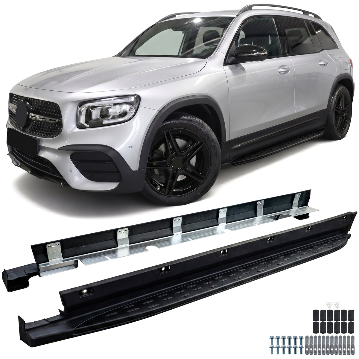 Pedane Laterali in Alluminio Nero Edition per Mercedes GLB X247 (2019-2025)