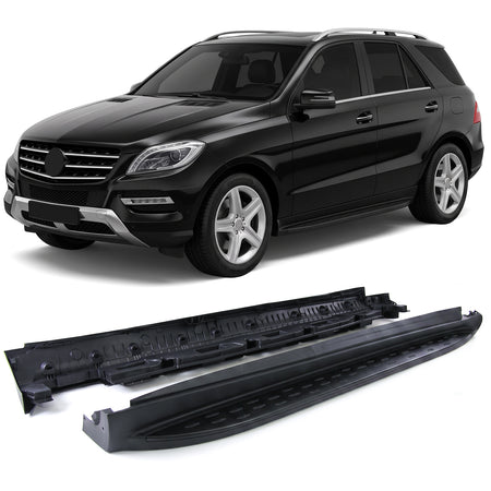 Pedane Laterali in Alluminio Nero Edition con ABE per Mercedes ML W166 11-15