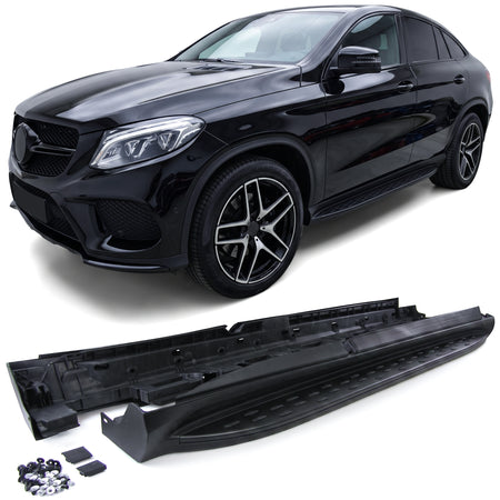 Pedane Laterali in Alluminio Nero Edition con ABE per Mercedes GLE C292 15-19