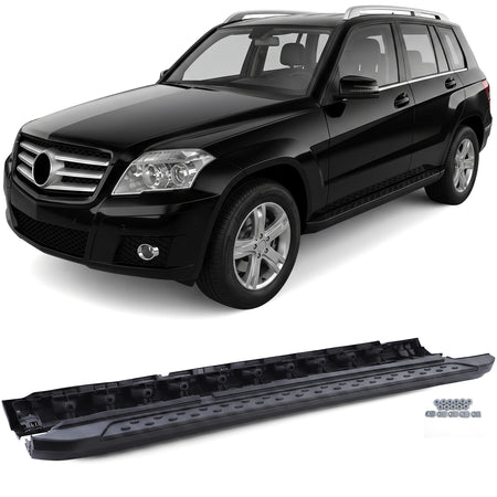 Pedane Laterali in Alluminio Nero Edition con ABE per Mercedes GLK X204 08-15