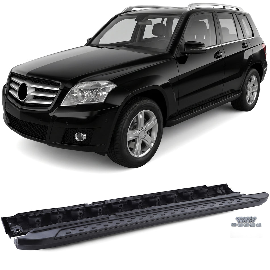 Pedane Laterali in Alluminio Nero Edition con ABE per Mercedes GLK X204 08-15