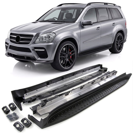 Pedane Laterali in Alluminio Nero Edition con ABE per Mercedes GL X164 2006-2012
