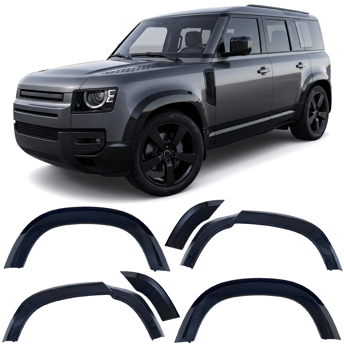 Allargamento Passaruota BIG Wide Nero Lucido per Land Rover Defender L663 110