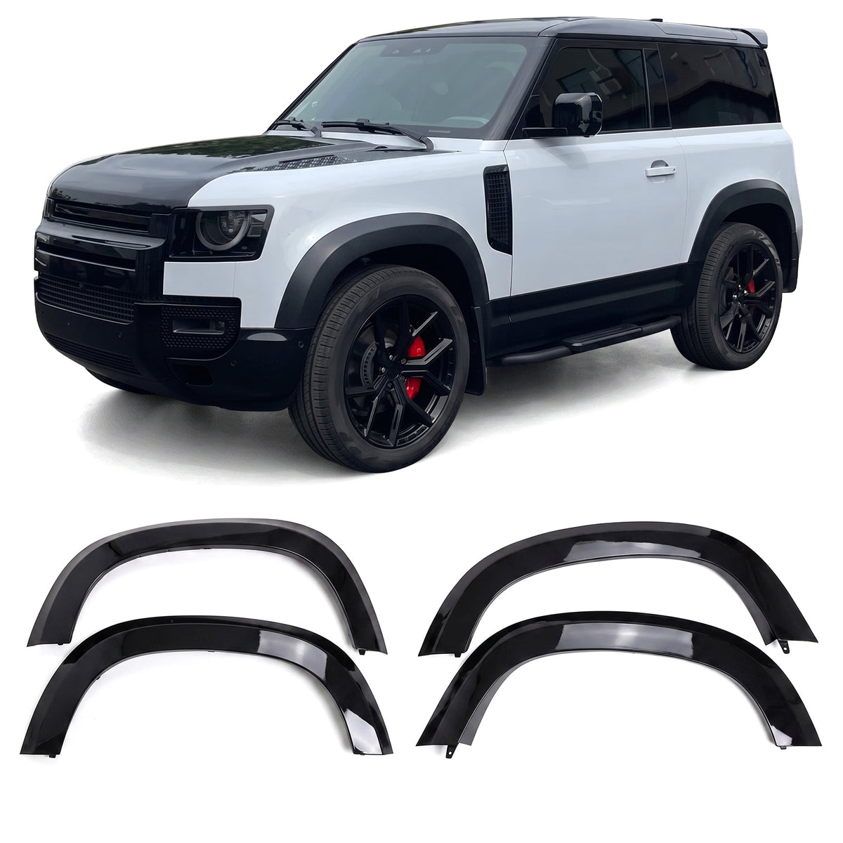 Allargamento Passaruota BIG Wide Nero Lucido per Land Rover Defender L663 90