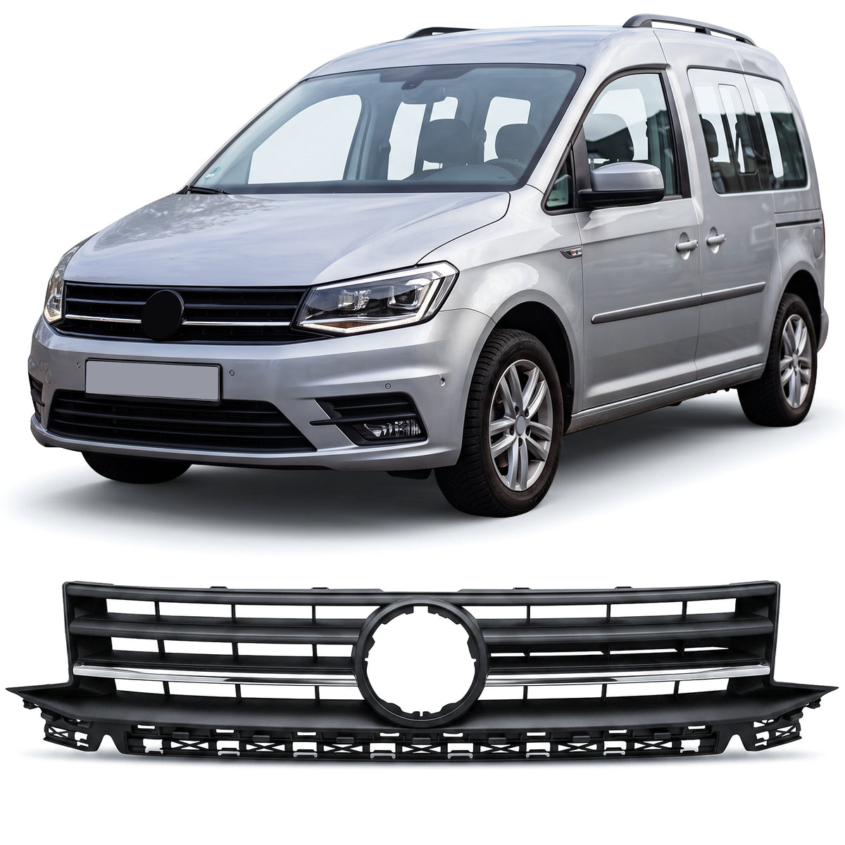 Griglia Anteriore con Finitura Cromata per Volkswagen Caddy IV SA 2015-2020