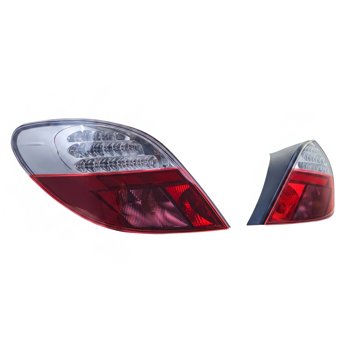 Fanali Posteriori LED in Vetro Trasparente Rosso per Peugeot 207 2006-2009 5