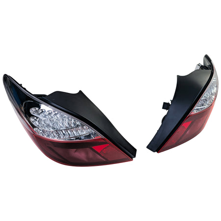 Fanali Posteriori LED in Vetro Trasparente Rosso per Peugeot 207 2006-2009 5
