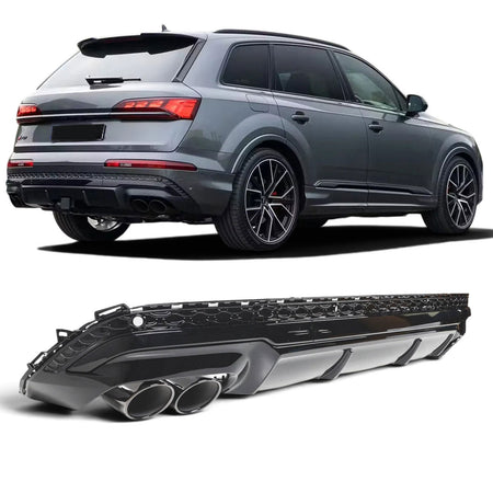 Diffusore Posteriore con Terminali di Scarico 2X2 Nero per Audi Q7 4M 2024-2026