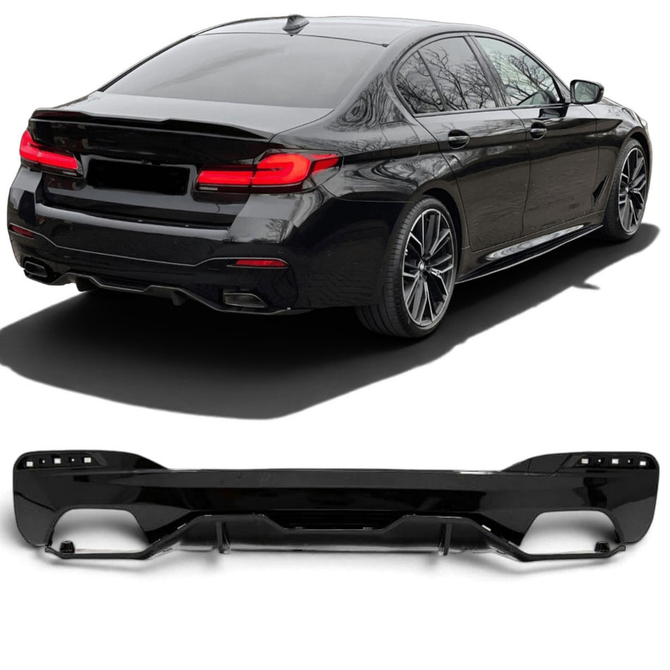 Diffusore Posteriore Nero Lucido per BMW Serie 5 G30 G31 2017-2024