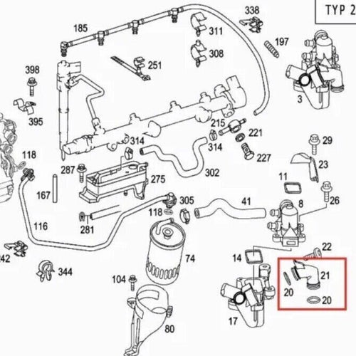 MERCEDES TUBO PIPA RACCORDO ACQUA EGR A6112030308 W202 W203 W210 W211 W638 W901