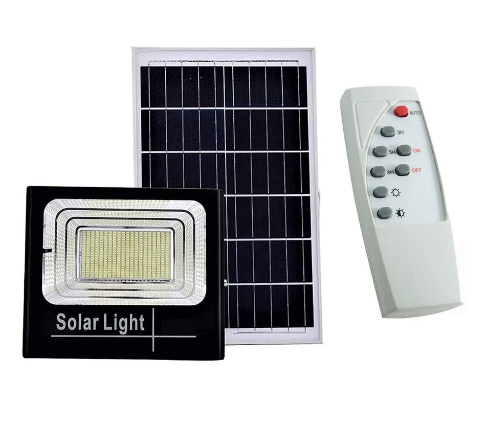 Faro Led 200w Con Pannello Solare Luce Fredda Casa Giardino Esterno+TELECOMANDO