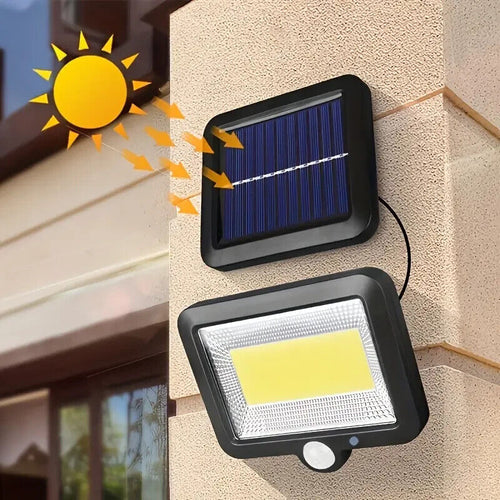 FARO da 100 Led AUTOALIMENTATO con PANNELLO SOLARE con Sensore PIR IMPERMEABILE