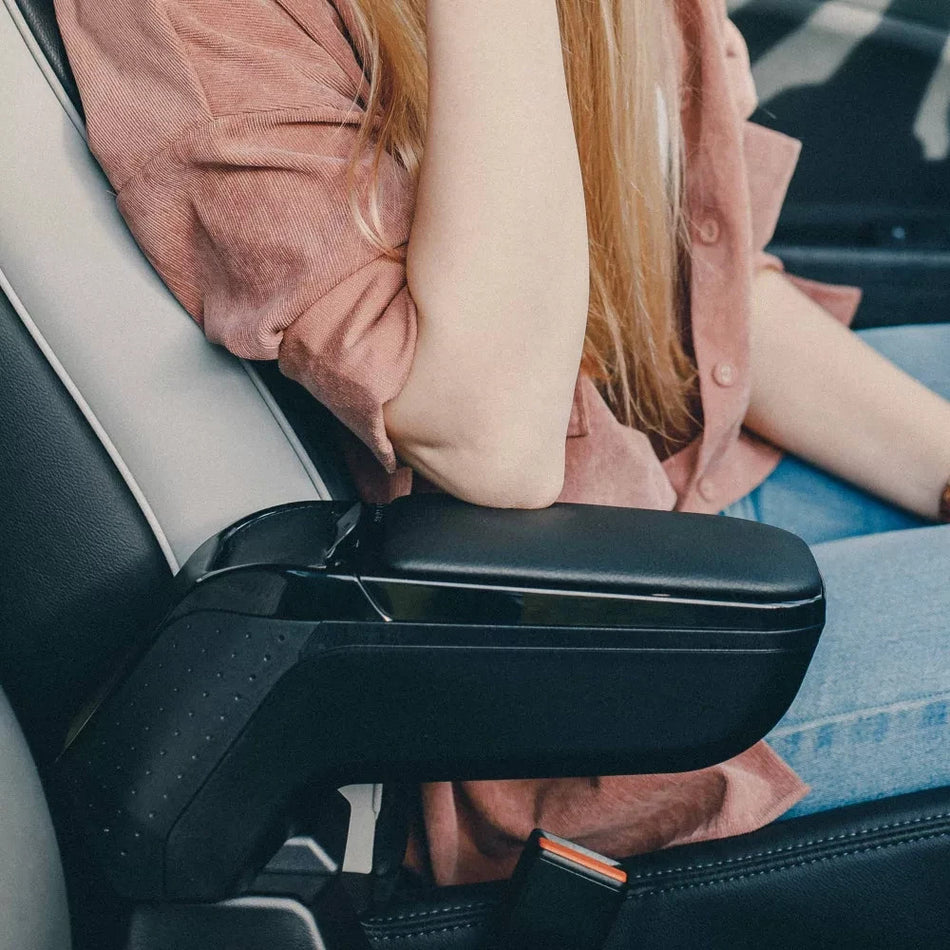 RATI Bracciolo con VANO EXTRA "Super COMFORT" Eco PELLE per FIAT 500X (2015-2024) Nero