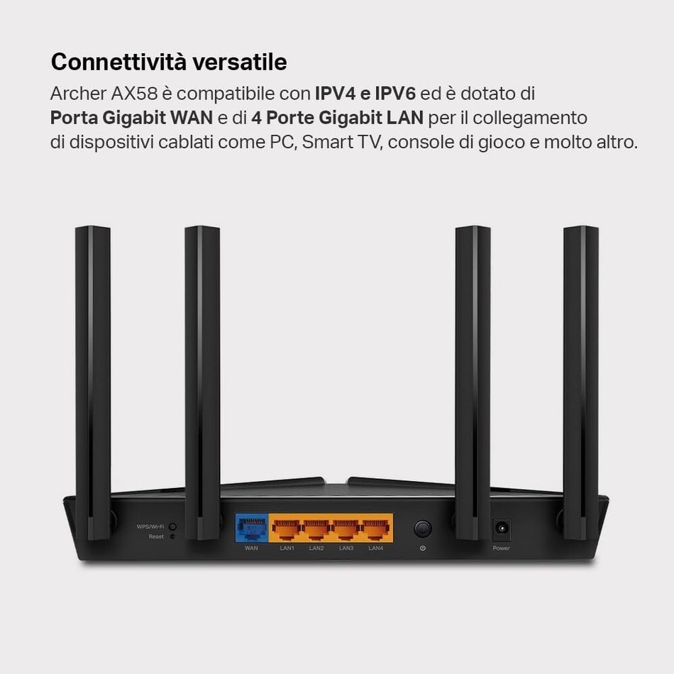 TP-Link Archer AX58 AX3000Mbps Router WiFi 6 Dual-Band 4 xGigabit  2402Mbp/s