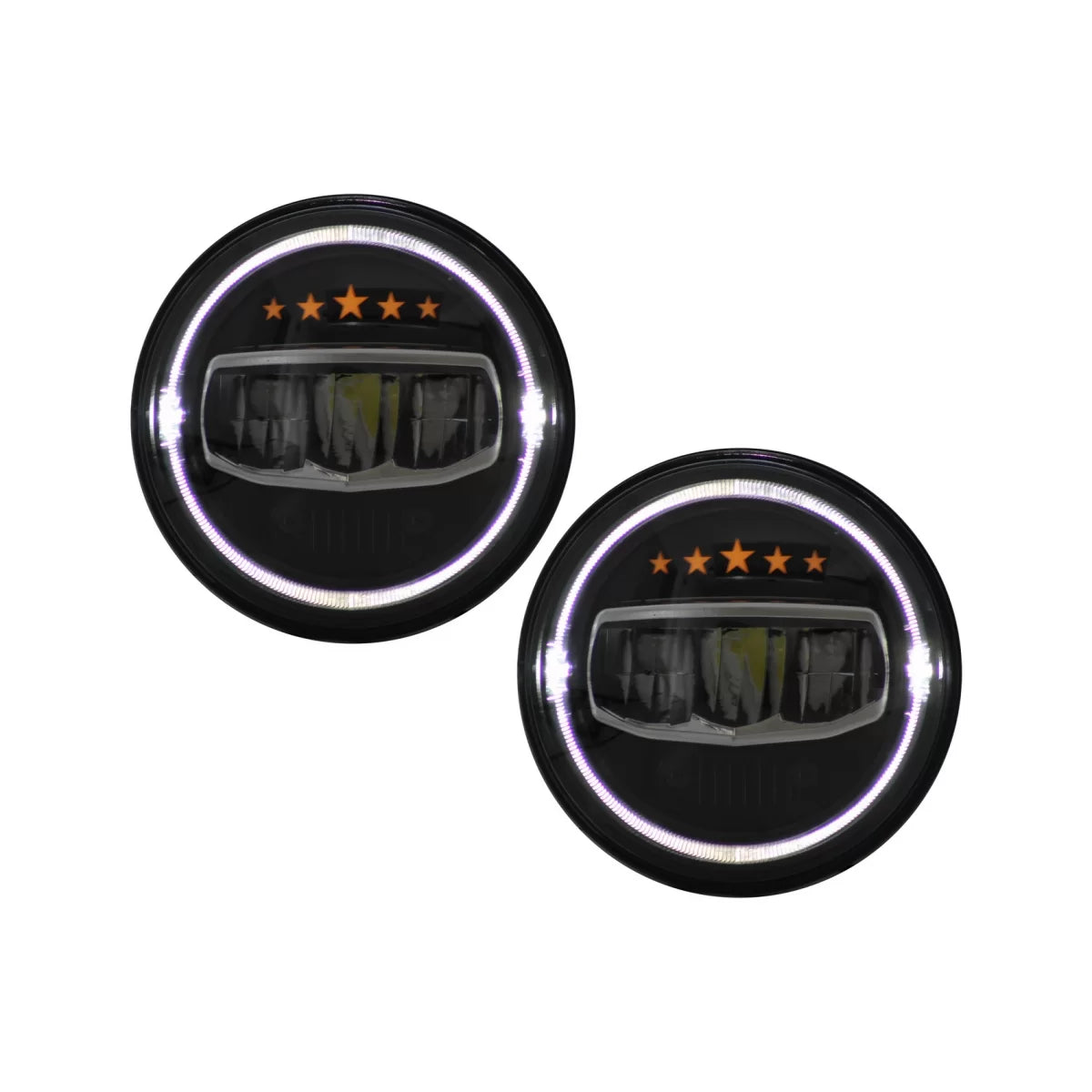 Fari LED 7 Pollici Angel Eye con Luci Diurne per Jeep Wrangler Tj Jk Jl