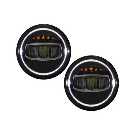 Fari LED 7 Pollici Angel Eye con Luci Diurne per Jeep Wrangler Tj Jk Jl