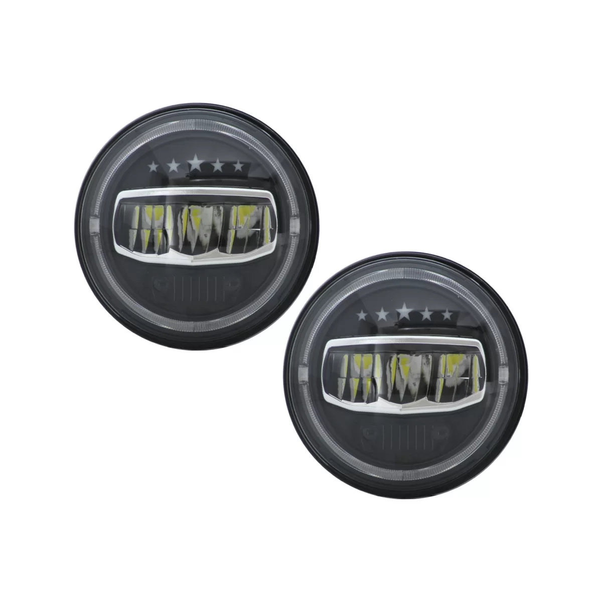 Fari LED 7 Pollici Angel Eye con Luci Diurne per Jeep Wrangler Tj Jk Jl