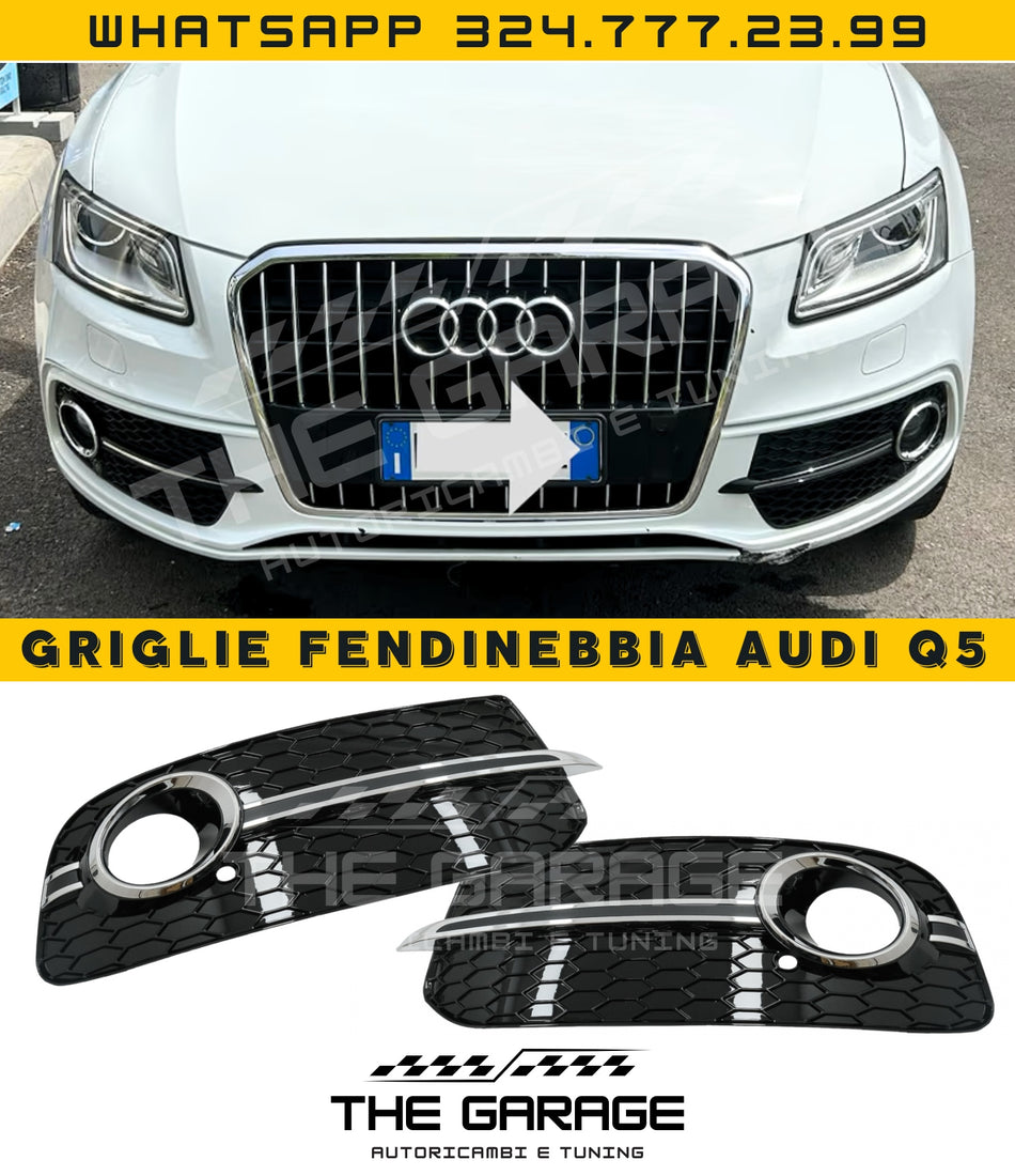 Griglie FENDINEBBIA SQ5 Look per AUDI Q5 SUV 8R Restyle 2012-2016 Nero-Cromate