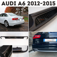 DIFFUSORE ✨S-LINE Upgrade✨ per AUDI A6 C7 2012-2015 POSTERIORE SOTTO PARAURTI ABS