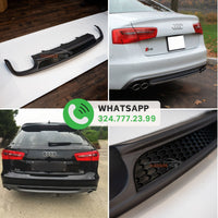 DIFFUSORE ✨S-LINE Upgrade✨ per AUDI A6 C7 2012-2015 POSTERIORE SOTTO PARAURTI ABS