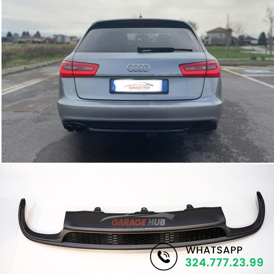 DIFFUSORE ✨S-LINE Upgrade✨ per AUDI A6 C7 2012-2015 POSTERIORE SOTTO PARAURTI ABS