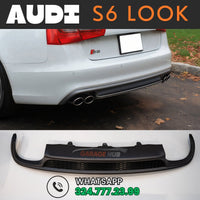 DIFFUSORE ✨S-LINE Upgrade✨ per AUDI A6 C7 2012-2015 POSTERIORE SOTTO PARAURTI ABS