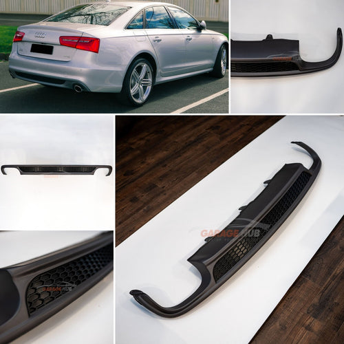 DIFFUSORE ✨S-LINE Upgrade✨ per AUDI A6 C7 2012-2015 POSTERIORE SOTTO PARAURTI ABS