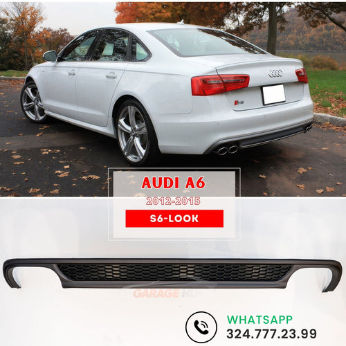 DIFFUSORE ✨S-LINE Upgrade✨ per AUDI A6 C7 2012-2015 POSTERIORE SOTTO PARAURTI ABS