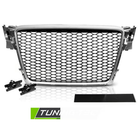 Griglia Sport Argento per Audi A4 B8 (2008-2011) - Griglia D'aerazione Sportiva