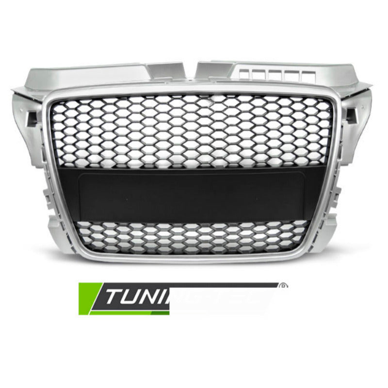 Griglia Sport Argento per Audi A3 (8P) Sport 04.08-07.12, Griglia Anteriore