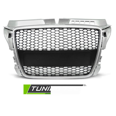Griglia Sport Argento per Audi A3 (8P) Sport 04.08-07.12, Griglia Anteriore